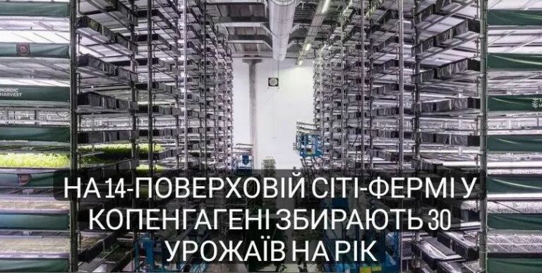 На 14-поверховій сіті-фермі у копенгагені збирають 30 врожаїв на рік
