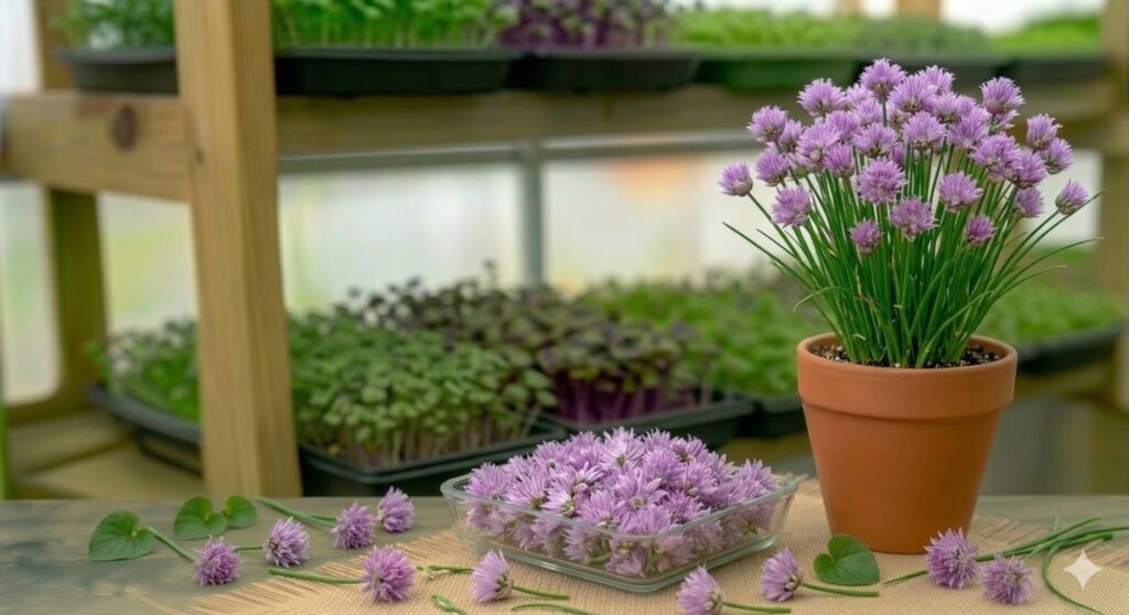 Цибуля різанець — їстівна квітка — їстівна квітка