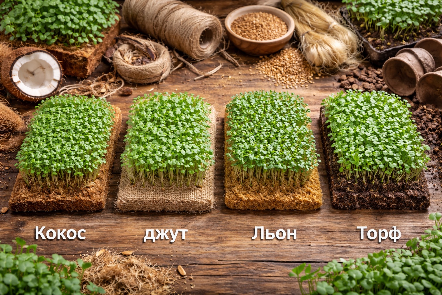 Which Substrate to Choose for Microgreens: Coconut Coir, Jute, Linen, or Peat